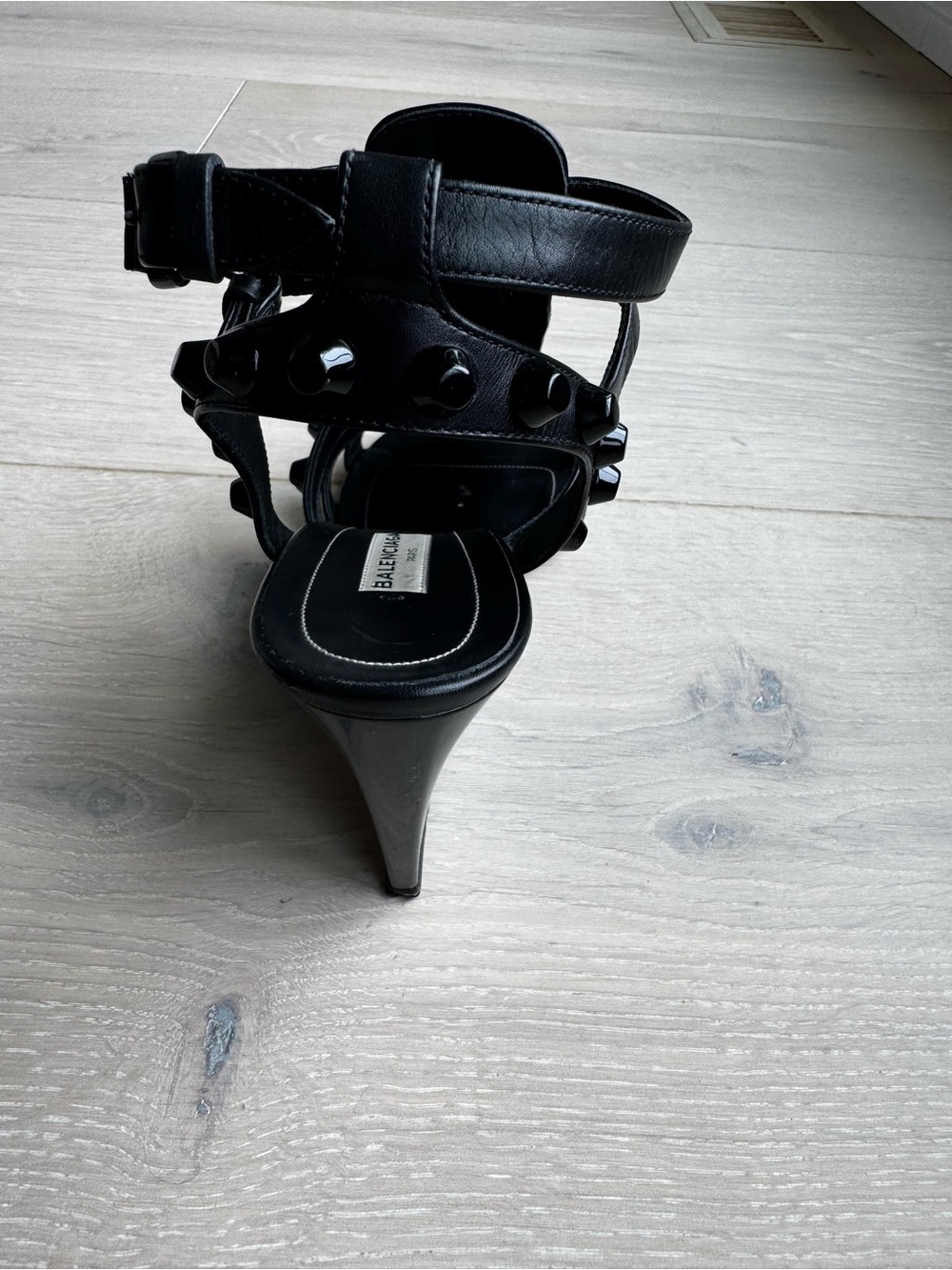 Balenciaga Black Studded Multi-Strap Heels - Picture 6 of 8